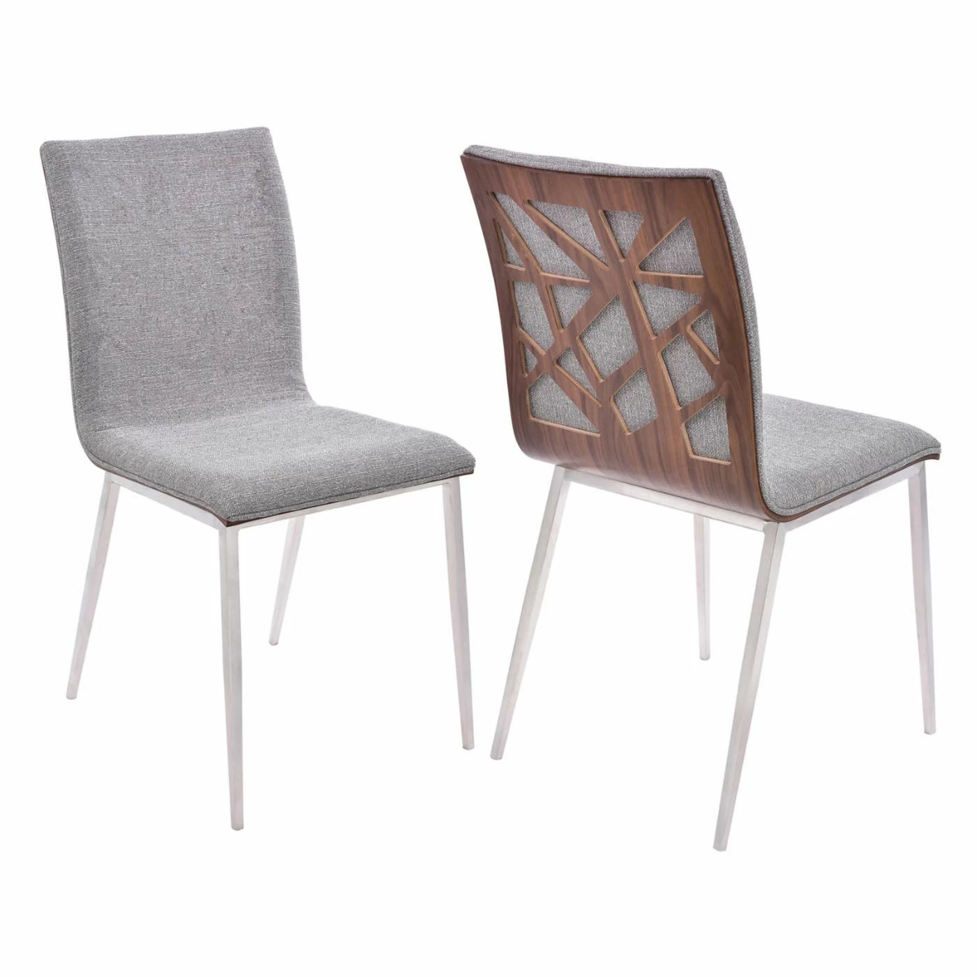 Best Sale 𧨠Side Chairs Armen Living Crystal Fabric Seat Dining Chair - Set Of 2 π