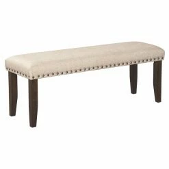 Best Pirce 🎁 Signature Design By Ashley Rokane Backless Upholstered Nailhead Trim Dining Bench 💯