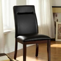 Buy ✨ Side Chairs Benzara Lawrence Bonded Leather Dining Side Chair - Set Of 2 🧨