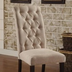 Budget 🤩 Casual Dining Chairs Benzara Marshall Upholstered Parsons Dining Chair - Set Of 2 ⭐