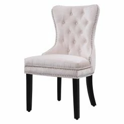 Best deal 🧨 Side Chairs Chic Home Elizabeth Tufted Velvet Dining Side Chair With Nailhead Trim - Set Of 2 🥰