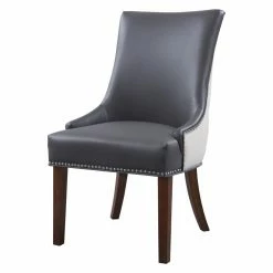 Best Sale 😉 Side Chairs Chic Home Cooper Tufted Dining Chair With Nailhead Trim - Set Of 2 🔔