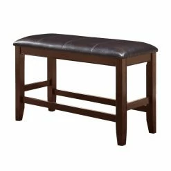 Best Pirce 🔥 Crown Mark Fulton Vinyl Backless Counter Height Dining Bench ⌛