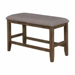 Wholesale 🛒 Counter Height Chairs Crown Mark Manning Upholstered Backless Counter Height Dining Bench ⭐