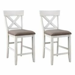 Best Pirce 👏 Side Chairs Coast To Coast Bar Harbor II Cross Back Counter Height Dining Side Chair - Set Of 2 🔔