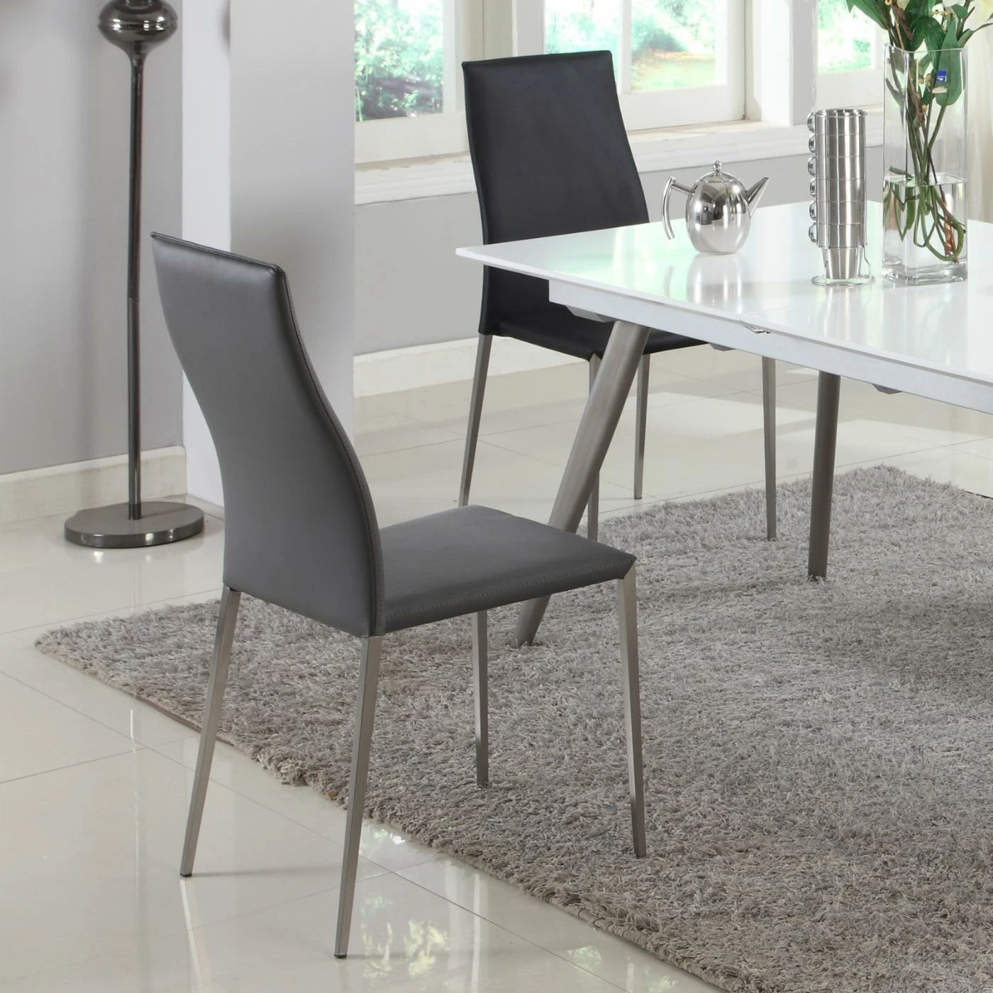 Buy π Side Chairs Chintaly Elsa Contour Back Stackable Side Dining Chair - Set Of 4 π