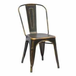 Flash Sale ❤️ Side Chairs Chintaly Alfresco 8022 Galvanized Steel Side Chair - Set Of 4 🤩