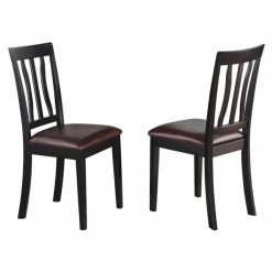 Discount 🎁 Casual Dining Chairs East West Furniture Antique Dining Chair With Faux Leather Seat - Set Of 2 💯