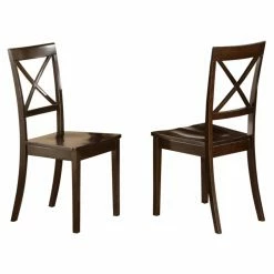 Cheap 💯 Side Chairs East West Furniture Boston X-Back Dining Chair With Wooden Seat - Set Of 2 🤩