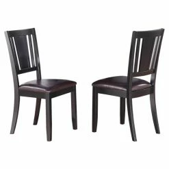 Cheap ⭐ Side Chairs East West Furniture Dudley Dining Chair With Faux Leather Seat - Set Of 2 ⌛