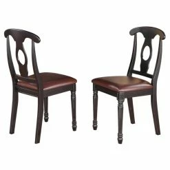 Deals 🔥 Side Chairs East West Furniture Kenley Napoleon Dining Chair With Faux Leather Seat - Set Of 2 🧨
