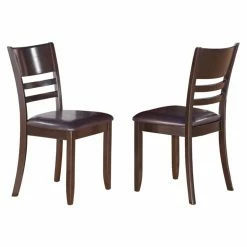 New ✔️ Side Chairs East West Furniture Lynfield Dining Chair With Faux Leather Seat - Set Of 2 🔥