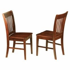 Best deal 🎁 Side Chairs East West Furniture Norfolk Dining Chair With Wooden Seat - Set Of 2 🤩