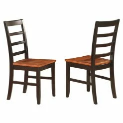 Hot Sale 🥰 Side Chairs East West Furniture Parfait Ladder Back Dining Chair With Wooden Seat - Set Of 2 🔥