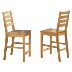 Deals 👍 Side Chairs East West Furniture Cafe Pub Counter Height Dining Chair With Wooden Seat - Set Of 2 🎁