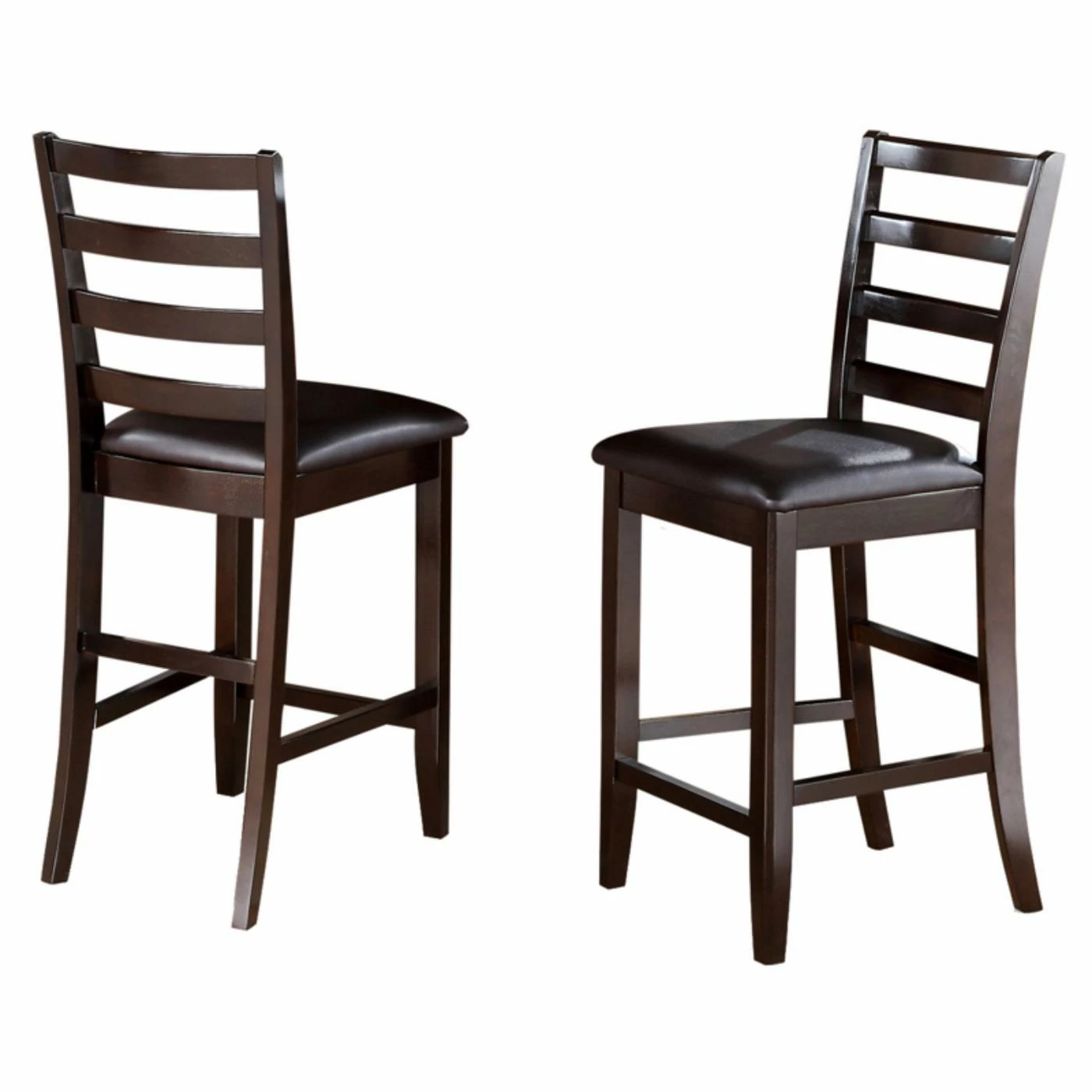 Best deal 𧨠Side Chairs East West Furniture Fairwinds Ladder Back Counter Height Dining Chair With Faux Leather Seat - Set Of 2 π