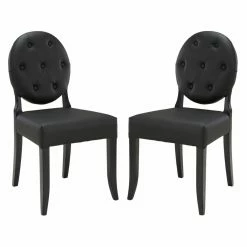 Budget π Formal Dining Chairs Modway Button Tufted Dining Side Chair - Set Of 2 β€οΈ