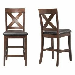 Best Sale ⌛ Counter Height Chairs Picket House Furnishings Alexa Counter Height Cross Back Dining Side Chair - Set Of 2 😀