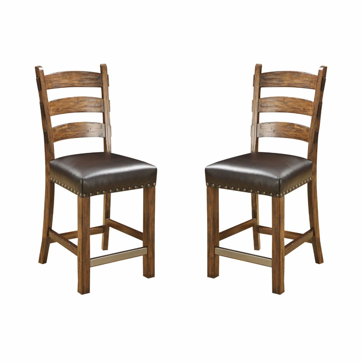Outlet ✔️ Wallace & Bay Counter Height Chairs Wallace & Bay Dodson 24 In. Ladder Back Counter Height Dining Chair - Set Of 2 ❤️