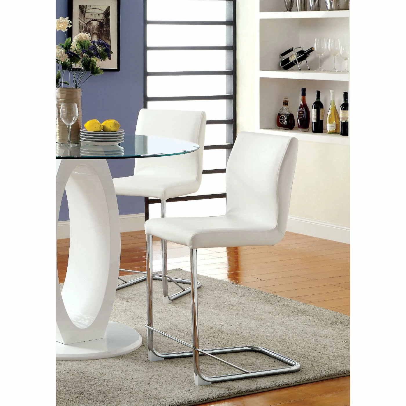 Brand new ๐ Counter Height Chairs Furniture Of America Damore Contemporary Counter Height Padded Leatherette Dining Chair - Set Of 2 ๐