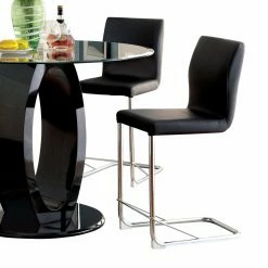 Top 10 ✔️ Counter Height Chairs Furniture Of America Damore Contemporary Counter Height Padded Leatherette Dining Chair - Black - Set Of 2 🎉