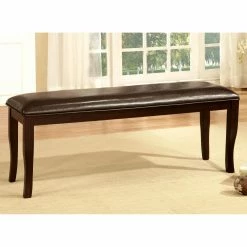 Best Pirce ✨ Furniture Of America Ridgeway Faux Leather Dining Bench 🤩