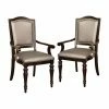 Deals 🥰 Formal Dining Chairs Furniture Of America Lucia Leatherette Arm Chair - Pewter - Set Of 2 🔥