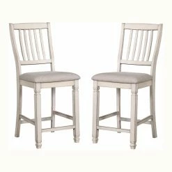 Best Sale 😉 Counter Height Chairs Furniture Of America Loretta French Country Weathered Counter Height Dining Chair - Set Of 2 🛒