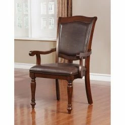 Best Sale 𧨠Formal Dining Chairs Furniture Of America Windsor Traditional Arm Chair - Set Of 2 π₯°
