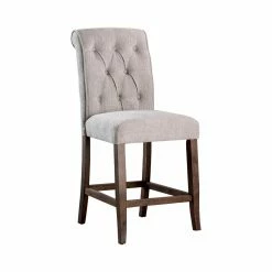Best Sale 💯 Furniture Of America Harrington Scroll Back Button Tufted Counter Height Dining Side Chairs - Set Of 2 ⌛