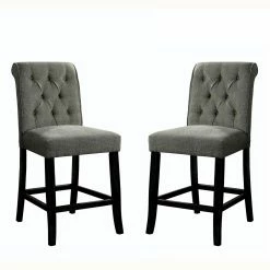 New 👏 Counter Height Chairs Furniture Of America Verona Contemporary Chenille Counter Height Chair - Set Of 2 🥰