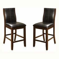 New 😉 Furniture Of America Milado Padded Leatherette Counter Height Chairs - Set Of 2 🌟