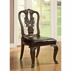 Best Sale 🥰 Furniture Of America Berkshire Wooden Dining Side Chairs - Brown Cherry - Set Of 2 😀