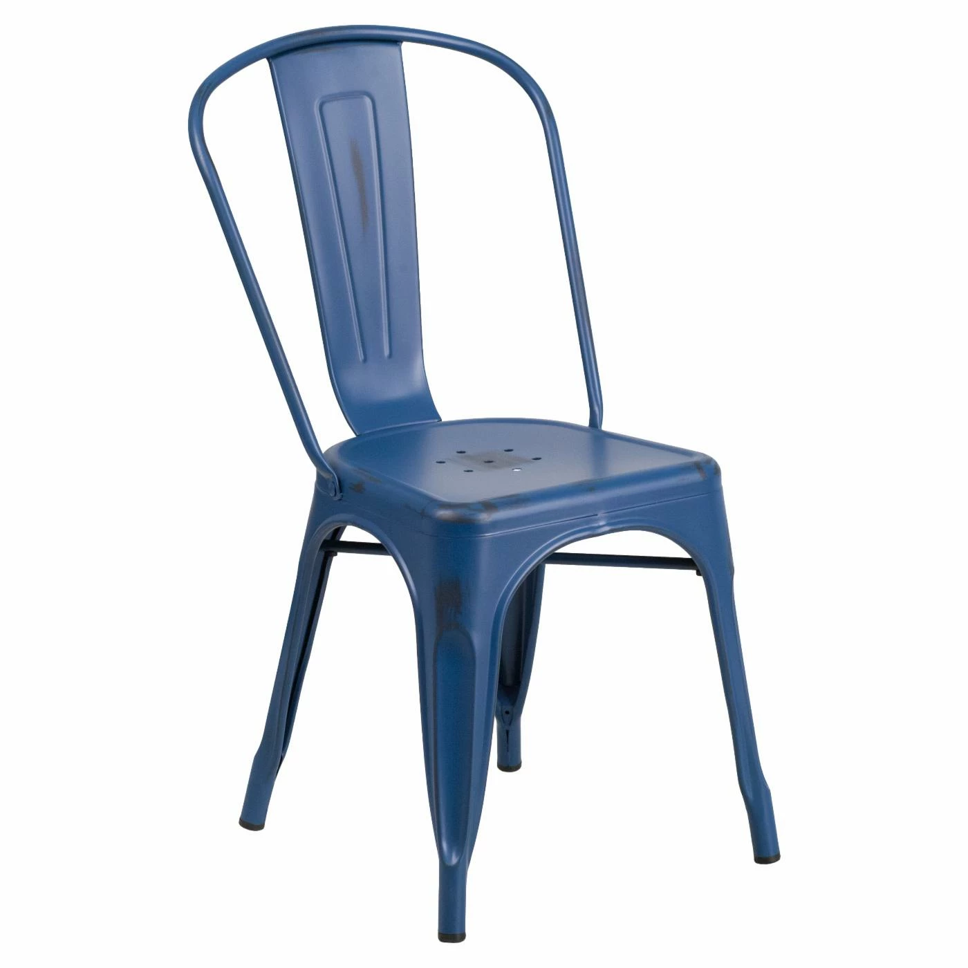 Coupon 𧨠Side Chairs Flash Furniture Distressed Antique Blue Metal Indoor-Outdoor Stackable Chair π₯