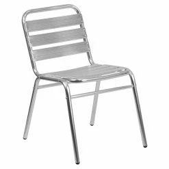 Best deal π Side Chairs Flash Furniture Aluminum Commercial Indoor-Outdoor Slat Back Armless Restaurant Stack Chair βοΈ
