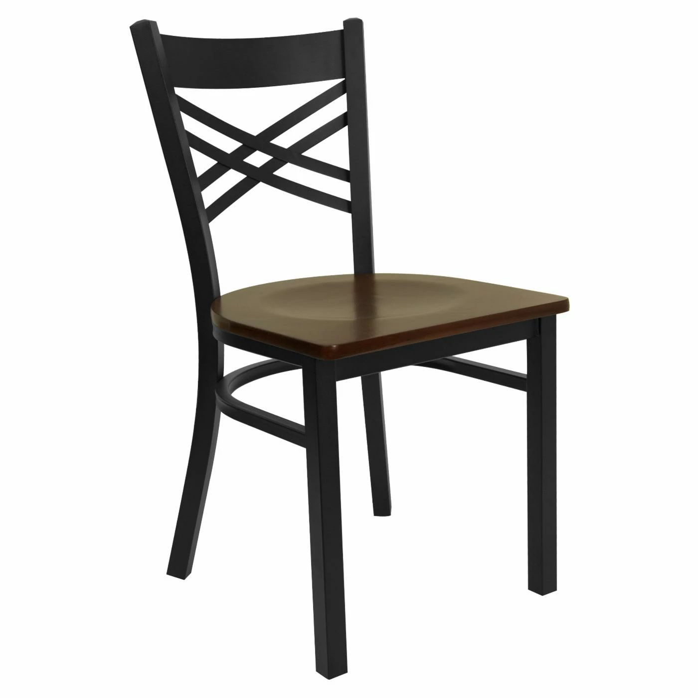 Best reviews of π Side Chairs Flash Furniture Hercules 17.25 In. Black Metal And Wood X Back Restaurant Chair π