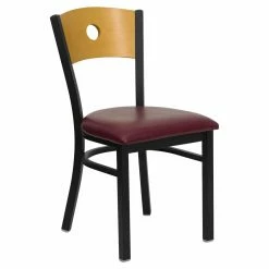 Budget 🎉 Side Chairs Flash Furniture Hercules 19 In. Wood Circle Back Restaurant Chair With Vinyl Seat 😉