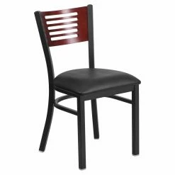 Top 10 π Side Chairs Flash Furniture Hercules 19.5 In. Metal And Mahogany Slat Back Restaurant Chair With Vinyl Seat π