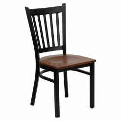 Best Pirce π Side Chairs Flash Furniture Hercules 17.25 In. Metal And Wood Vertical Slat Back Restaurant Chair π
