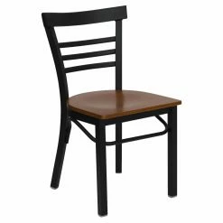 Coupon π Side Chairs Flash Furniture Hercules 17.25 In. Metal And Wood Rounded Ladder Back Restaurant Chair π