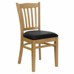 Wholesale β¨ Casual Dining Chairs Flash Furniture Hercules 19.25 In. Natural Wood Vertical Slat Back Restaurant Chair With Vinyl Seat β€οΈ