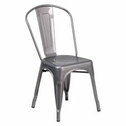 Deals 👏 Side Chairs Flash Furniture Clear 🧥 Coated Metal Indoor Stackable Dining Chair 🛒
