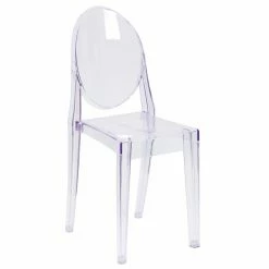 Cheapest 🔥 Side Chairs Flash Furniture Transparent Crystal Ghost Side Chair 👍