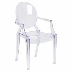 Discount ✨ Casual Dining Chairs Flash Furniture Transparent Crystal Ghost Chair With Arms 👍