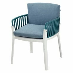 Wholesale 🔥 Casual Dining Chairs Gold Sparrow Sunny Teal And White Two-Tone Dining Arm Chair - Set Of 2 🤩