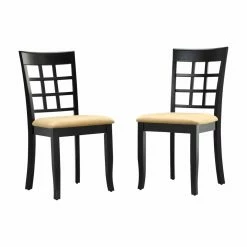 Hot Sale 𧨠Side Chairs Weston Home Tibalt Black Dining Chair - Window Back - Set Of 2 π₯