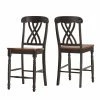 Deals 🎁 Side Chairs Weston Home Ohana Counter Height Chair - Black & Oak - Set Of 2 😍