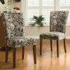 Flash Sale 🌟 Casual Dining Chairs Weston Home Royal Leaf Design Fabric Parson Chairs - Brown - Set Of 2 🎉