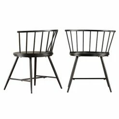 Best Pirce 𧨠Side Chairs HumbleNest Countryside Low Back Windsor Dining Side Chair - Set Of 2 π