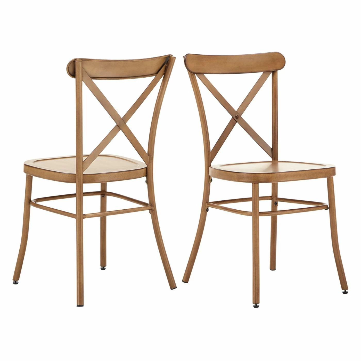 Wholesale 𧨠Side Chairs HumbleNest Countryside Metal Cross Back Dining Side Chair - Set Of 2 β¨